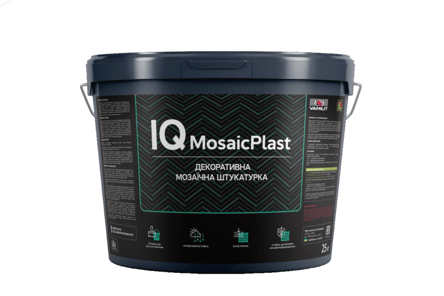 Штукатурка декоративна мозаїчна VAMIUT IQ MosaicPlast, армована волокном